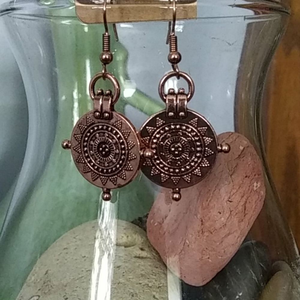 Copper or Rose Gold Colored Earrings